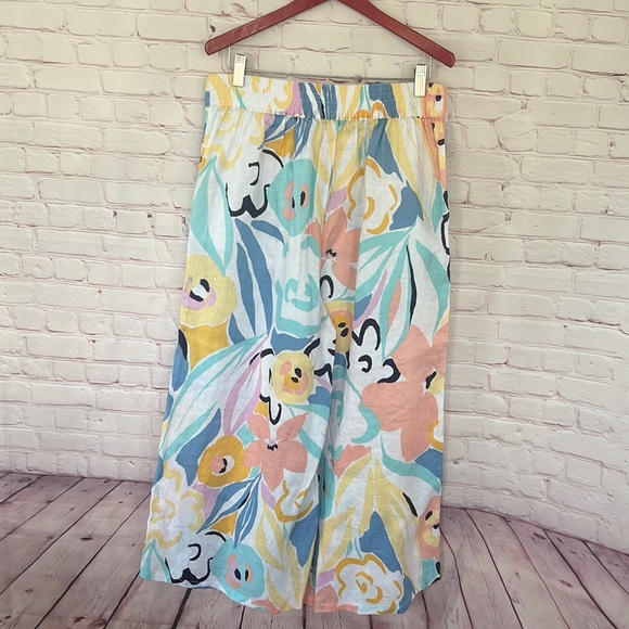 NWOT Rachael Zoe 100% linen floral palazzo pants size medium - Picture 2 of 8